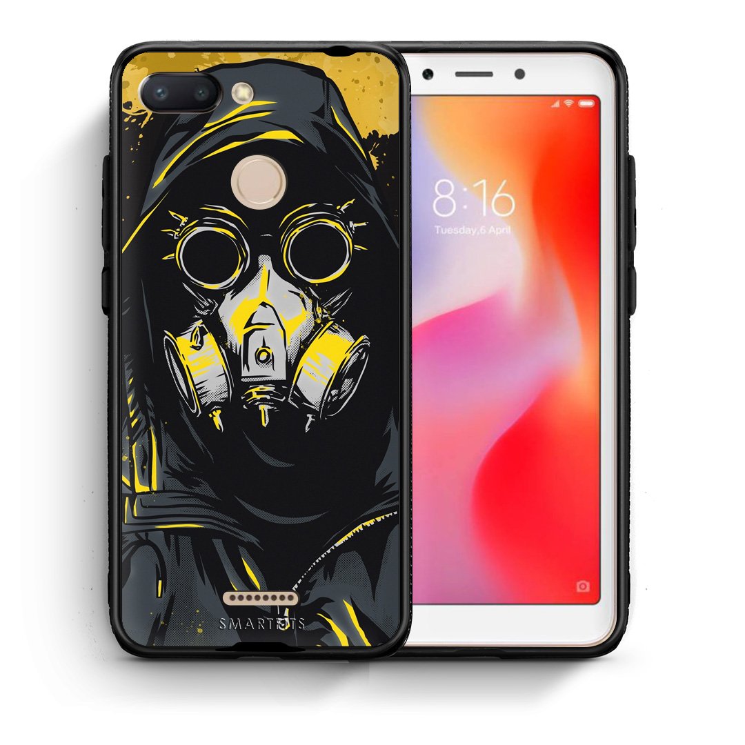 Θήκη Xiaomi Redmi 6 Mask PopArt από τη Smartfits με σχέδιο στο πίσω μέρος και μαύρο περίβλημα | Xiaomi Redmi 6 Mask PopArt case with colorful back and black bezels