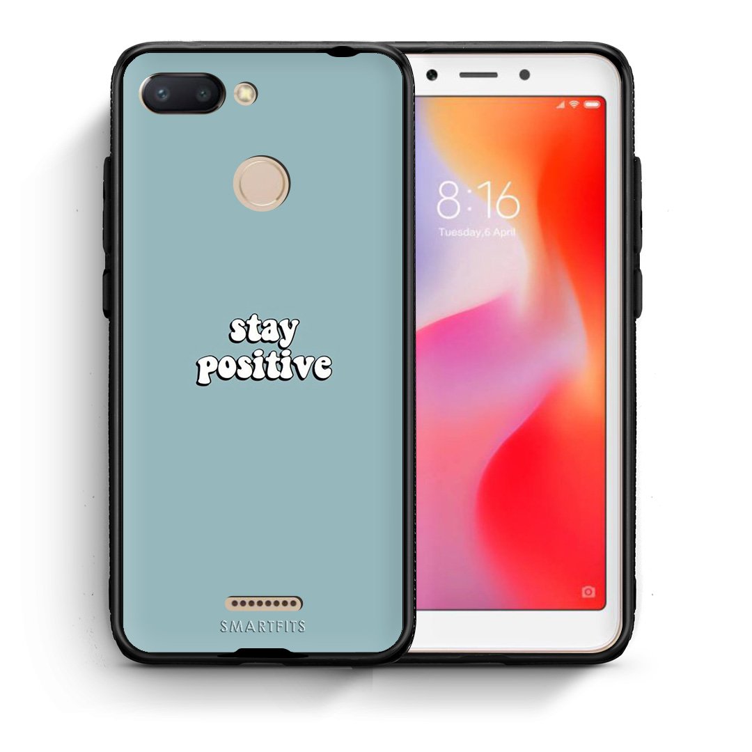 Θήκη Xiaomi Redmi 6 Positive Text από τη Smartfits με σχέδιο στο πίσω μέρος και μαύρο περίβλημα | Xiaomi Redmi 6 Positive Text case with colorful back and black bezels