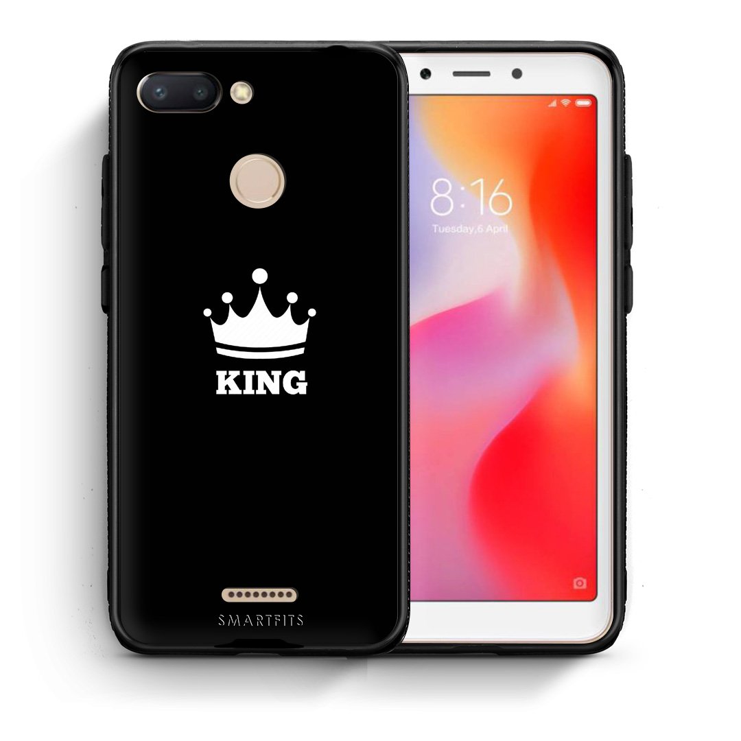 Θήκη Xiaomi Redmi 6 King Valentine από τη Smartfits με σχέδιο στο πίσω μέρος και μαύρο περίβλημα | Xiaomi Redmi 6 King Valentine case with colorful back and black bezels