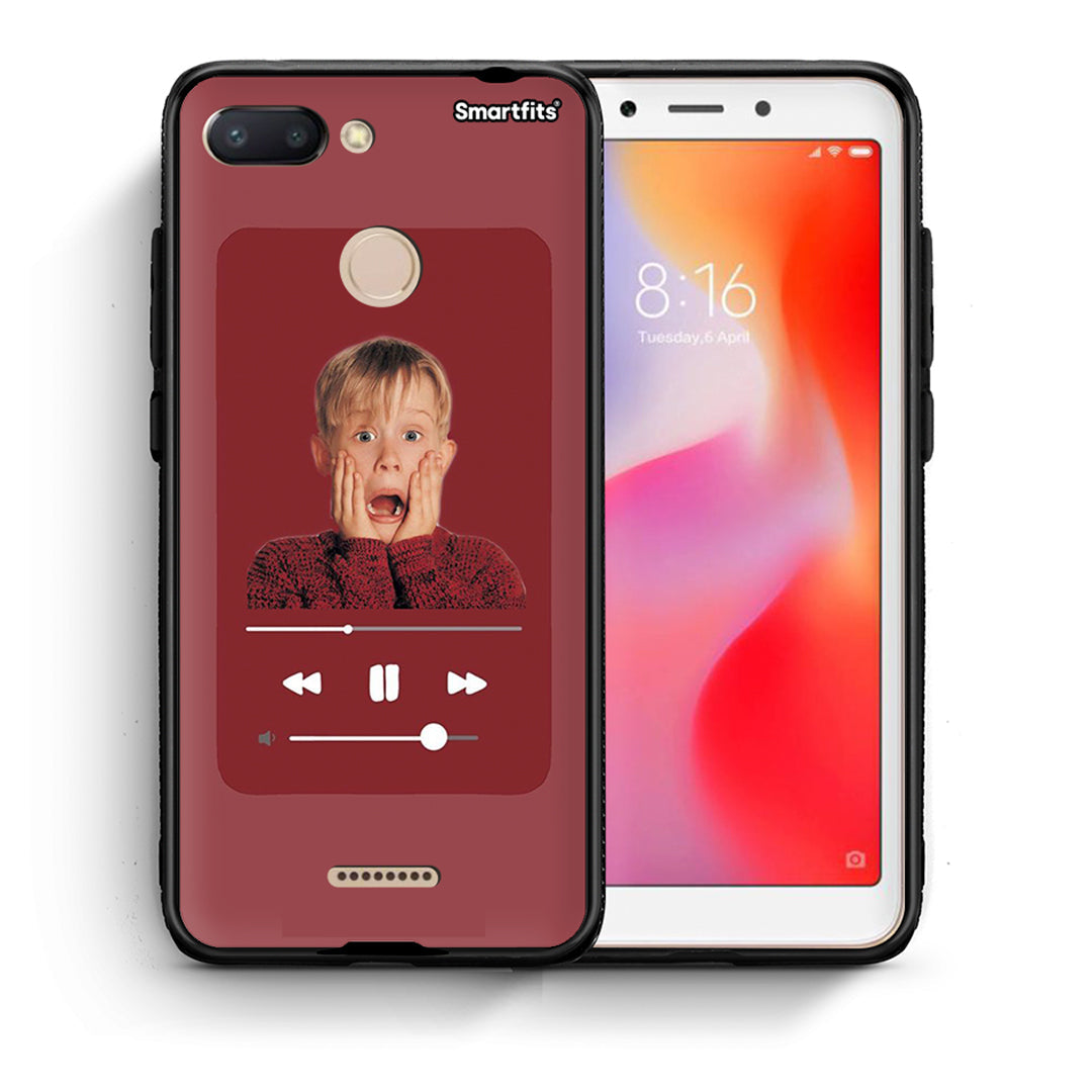 Θήκη Xiaomi Redmi 6 Xmas Alone Music από τη Smartfits με σχέδιο στο πίσω μέρος και μαύρο περίβλημα | Xiaomi Redmi 6 Xmas Alone Music case with colorful back and black bezels