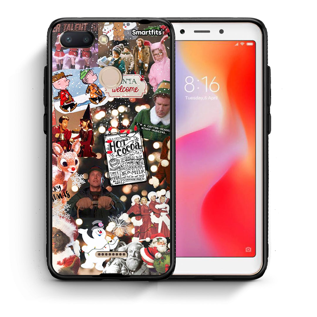 Θήκη Xiaomi Redmi 6 Xmas Movies από τη Smartfits με σχέδιο στο πίσω μέρος και μαύρο περίβλημα | Xiaomi Redmi 6 Xmas Movies case with colorful back and black bezels