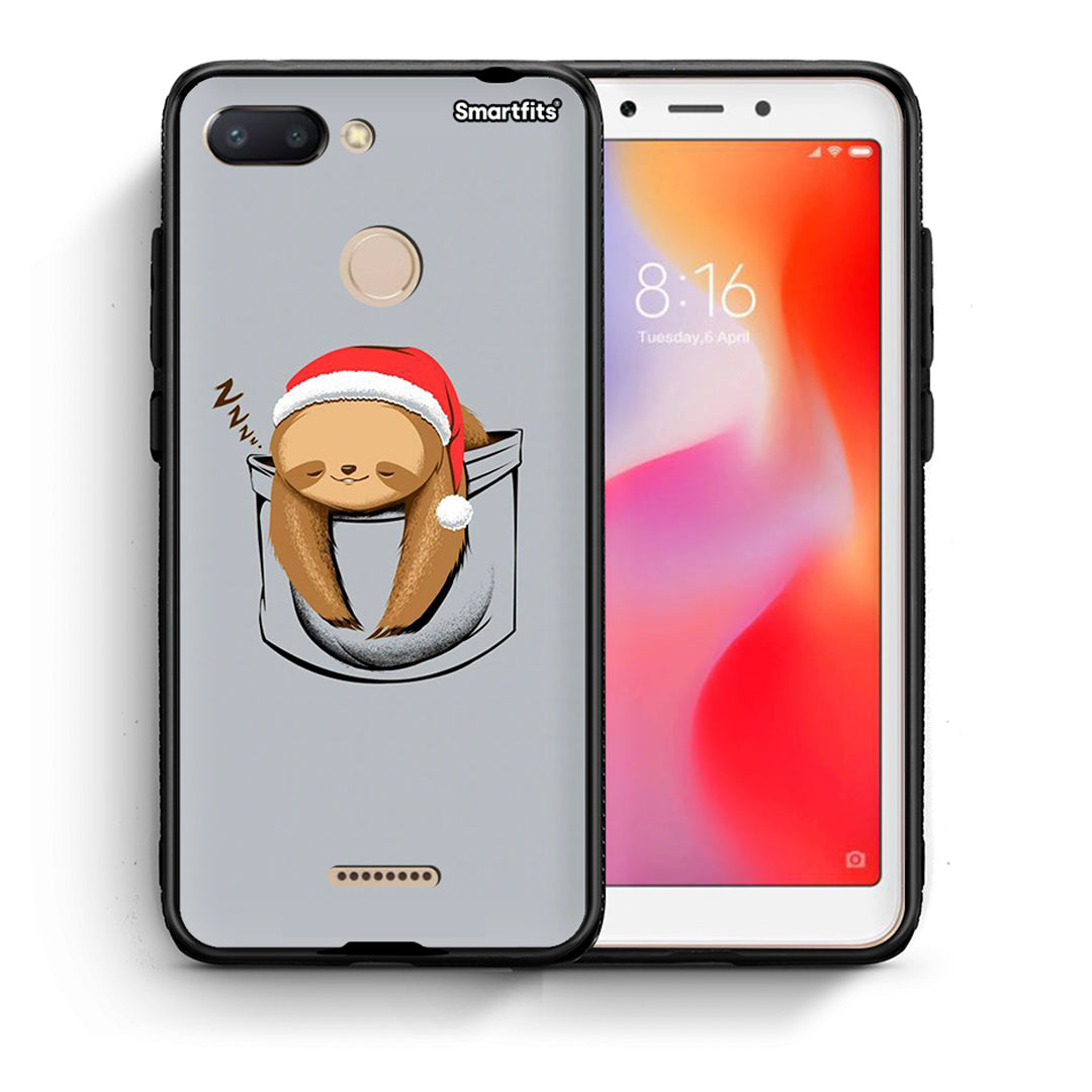 Θήκη Xiaomi Redmi 6 Xmas Zzzz από τη Smartfits με σχέδιο στο πίσω μέρος και μαύρο περίβλημα | Xiaomi Redmi 6 Xmas Zzzz case with colorful back and black bezels