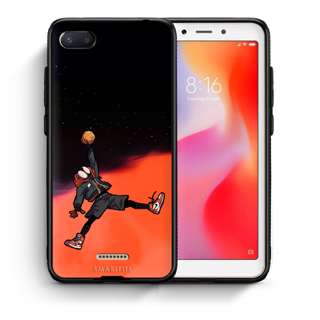 Θήκη Xiaomi Redmi 6A Basketball Hero από τη Smartfits με σχέδιο στο πίσω μέρος και μαύρο περίβλημα | Xiaomi Redmi 6A Basketball Hero case with colorful back and black bezels