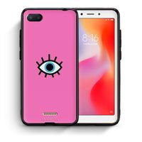 Thumbnail for Θήκη Xiaomi Redmi 6A Blue Eye Pink από τη Smartfits με σχέδιο στο πίσω μέρος και μαύρο περίβλημα | Xiaomi Redmi 6A Blue Eye Pink case with colorful back and black bezels