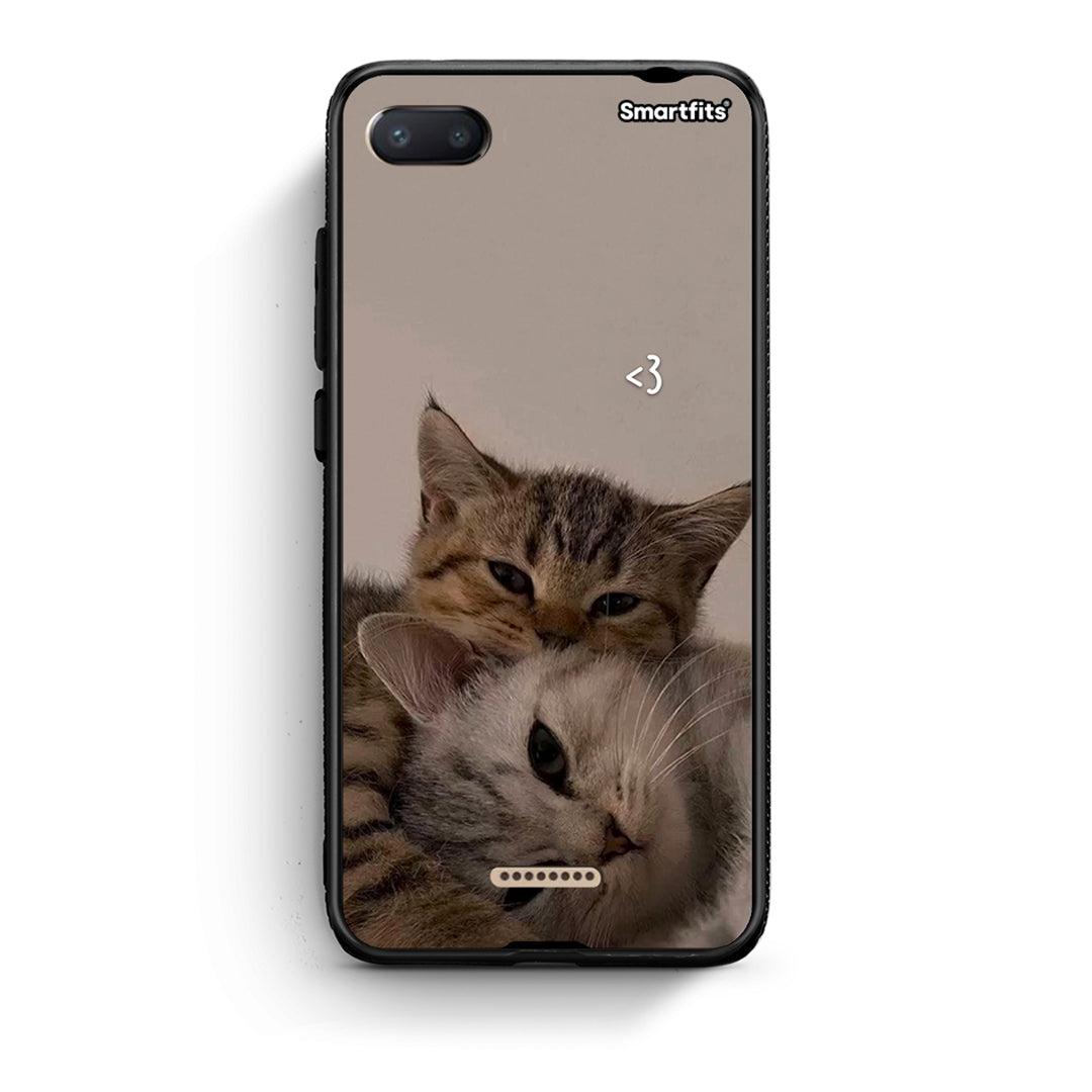 Xiaomi Redmi 6A Cats In Love Θήκη από τη Smartfits με σχέδιο στο πίσω μέρος και μαύρο περίβλημα | Smartphone case with colorful back and black bezels by Smartfits