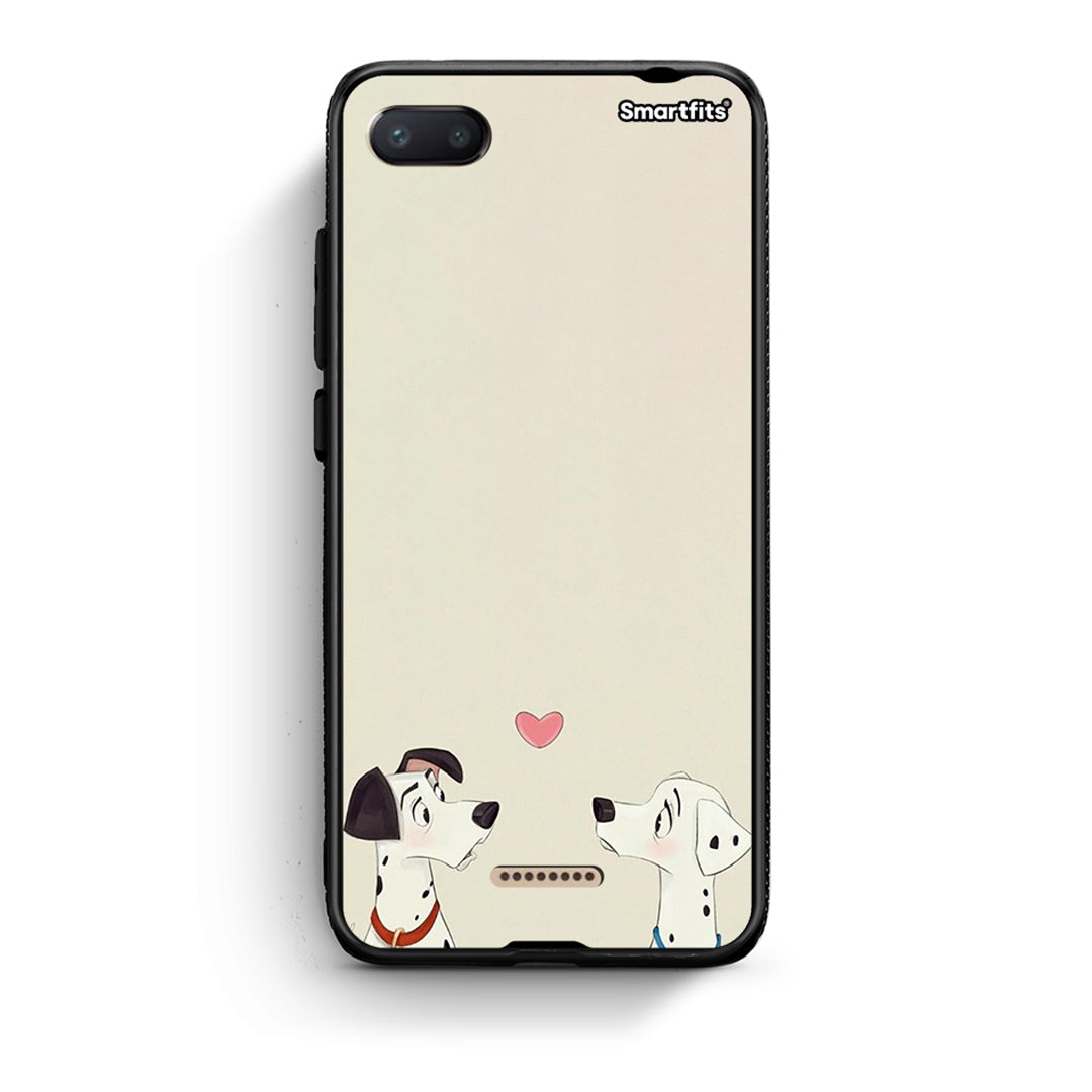 Xiaomi Redmi 6A Dalmatians Love θήκη από τη Smartfits με σχέδιο στο πίσω μέρος και μαύρο περίβλημα | Smartphone case with colorful back and black bezels by Smartfits