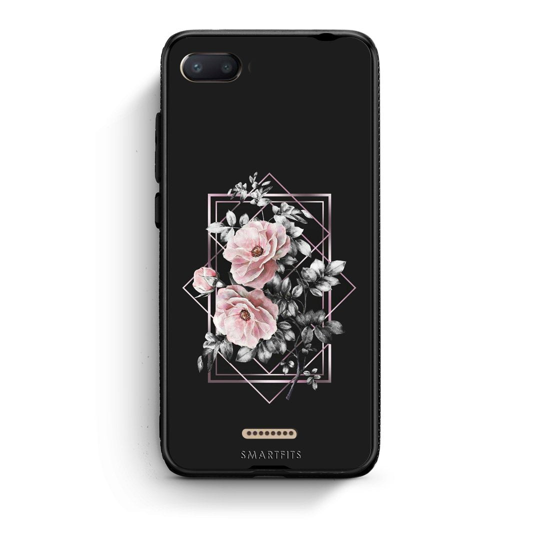 4 - Xiaomi Redmi 6A Frame Flower case, cover, bumper