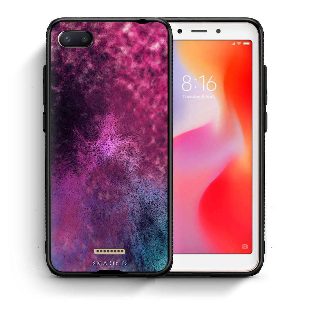 Θήκη Xiaomi Redmi 6A Aurora Galaxy από τη Smartfits με σχέδιο στο πίσω μέρος και μαύρο περίβλημα | Xiaomi Redmi 6A Aurora Galaxy case with colorful back and black bezels