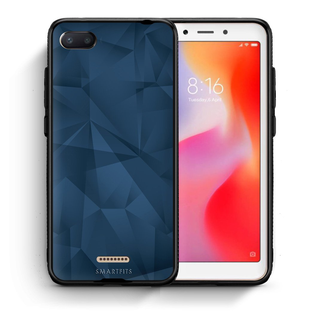 Θήκη Xiaomi Redmi 6A Blue Abstract Geometric από τη Smartfits με σχέδιο στο πίσω μέρος και μαύρο περίβλημα | Xiaomi Redmi 6A Blue Abstract Geometric case with colorful back and black bezels