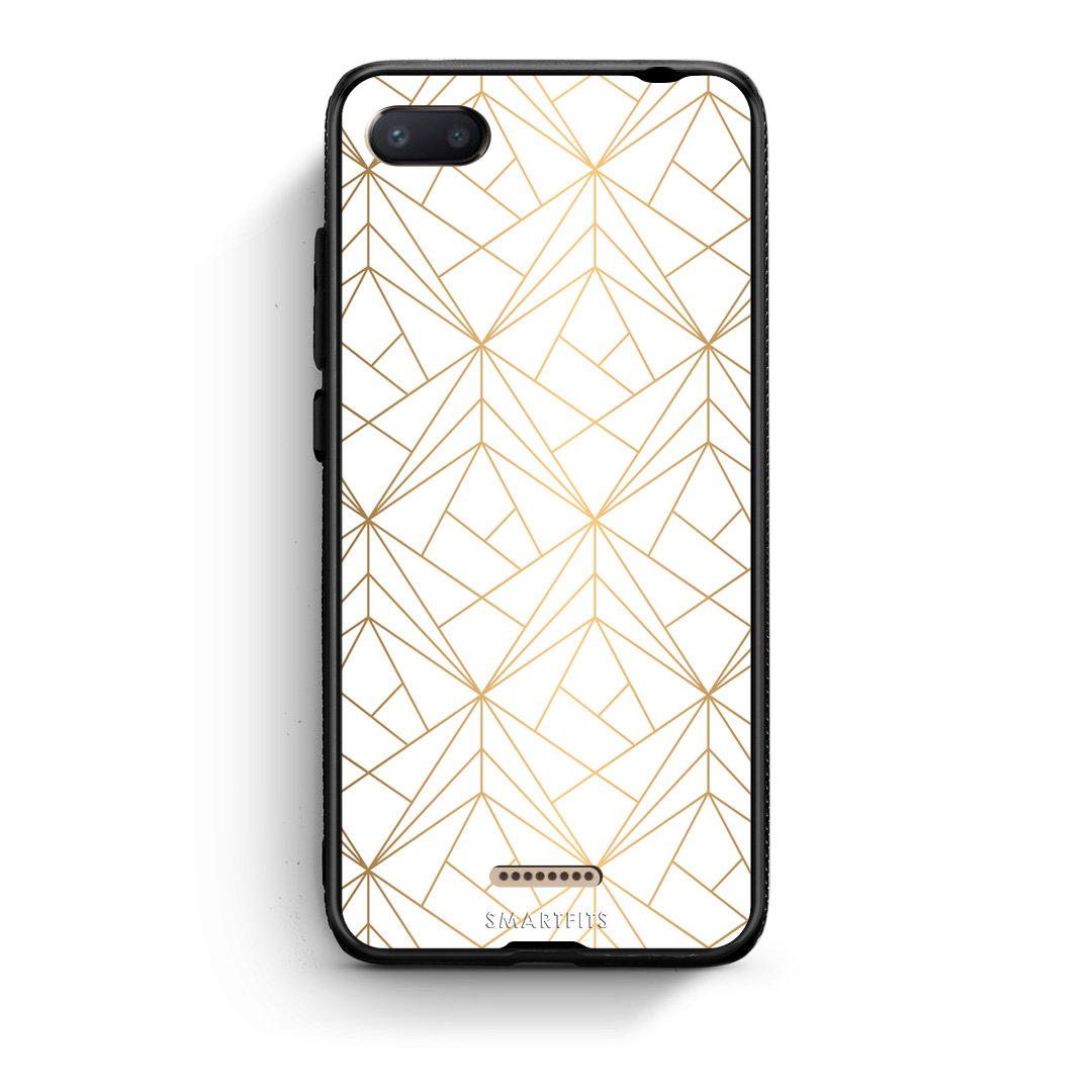 111 - Xiaomi Redmi 6A Luxury White Geometric case, cover, bumper