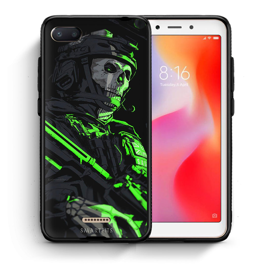 Θήκη Αγίου Βαλεντίνου Xiaomi Redmi 6A Green Soldier από τη Smartfits με σχέδιο στο πίσω μέρος και μαύρο περίβλημα | Xiaomi Redmi 6A Green Soldier case with colorful back and black bezels