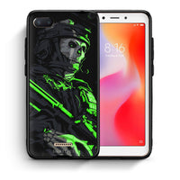 Thumbnail for Θήκη Αγίου Βαλεντίνου Xiaomi Redmi 6A Green Soldier από τη Smartfits με σχέδιο στο πίσω μέρος και μαύρο περίβλημα | Xiaomi Redmi 6A Green Soldier case with colorful back and black bezels