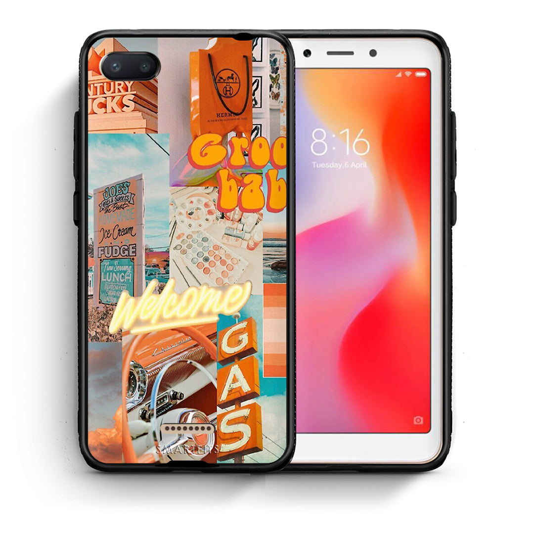 Θήκη Αγίου Βαλεντίνου Xiaomi Redmi 6A Groovy Babe από τη Smartfits με σχέδιο στο πίσω μέρος και μαύρο περίβλημα | Xiaomi Redmi 6A Groovy Babe case with colorful back and black bezels