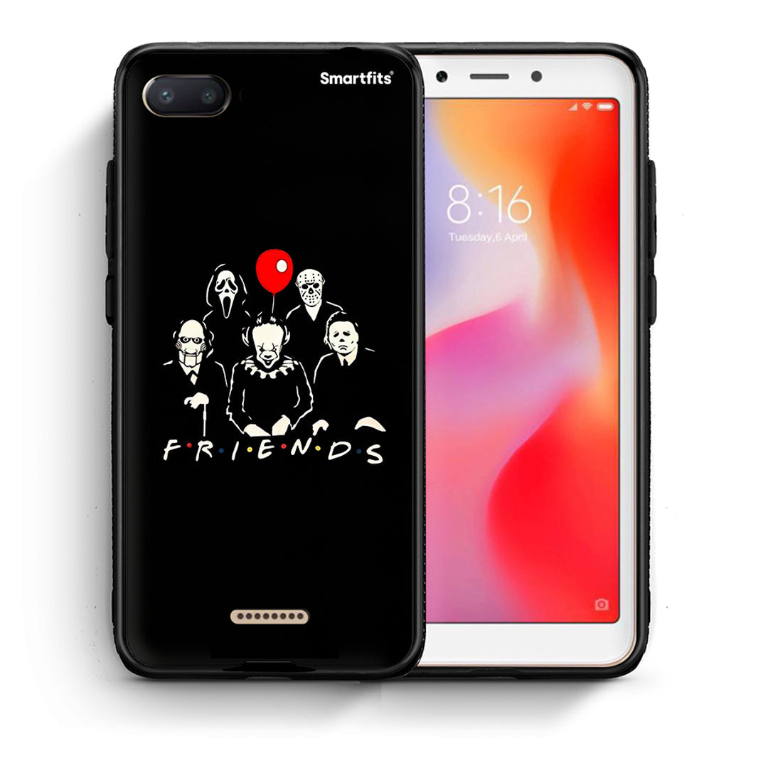 Θήκη Xiaomi Redmi 6A Halloween Friends από τη Smartfits με σχέδιο στο πίσω μέρος και μαύρο περίβλημα | Xiaomi Redmi 6A Halloween Friends case with colorful back and black bezels