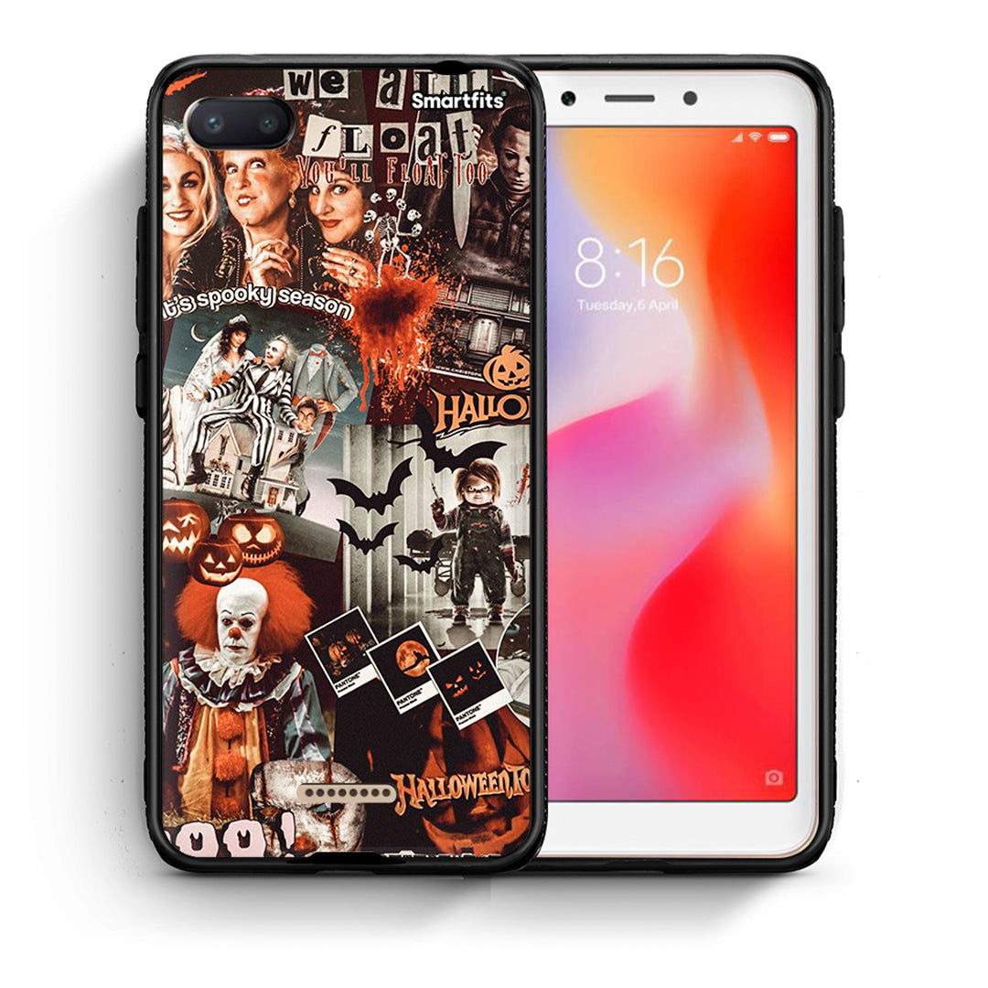 Θήκη Xiaomi Redmi 6A Halloween Spooky Season από τη Smartfits με σχέδιο στο πίσω μέρος και μαύρο περίβλημα | Xiaomi Redmi 6A Halloween Spooky Season case with colorful back and black bezels