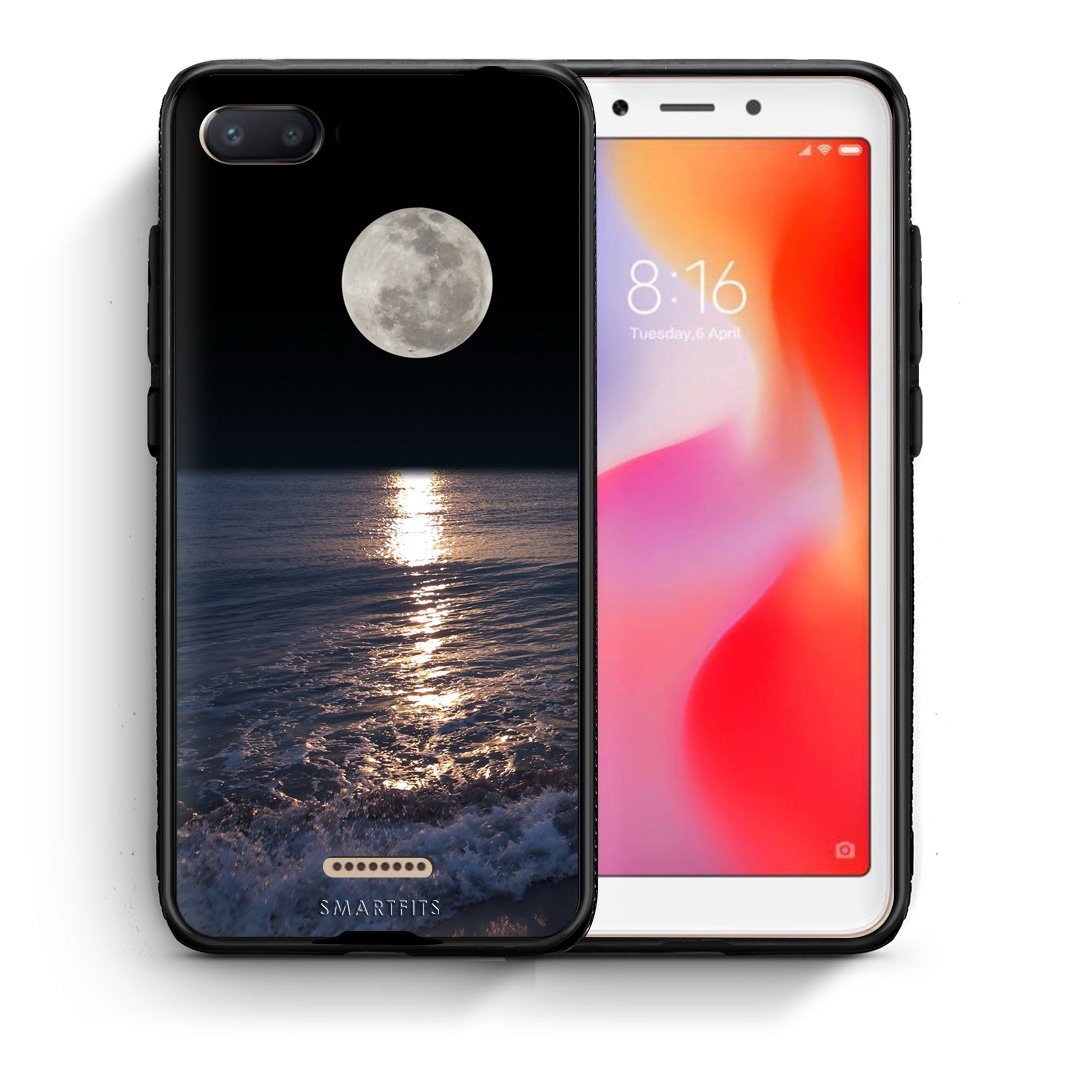 Θήκη Xiaomi Redmi 6A Moon Landscape από τη Smartfits με σχέδιο στο πίσω μέρος και μαύρο περίβλημα | Xiaomi Redmi 6A Moon Landscape case with colorful back and black bezels