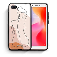 Thumbnail for Θήκη Xiaomi Redmi 6A LineArt Woman από τη Smartfits με σχέδιο στο πίσω μέρος και μαύρο περίβλημα | Xiaomi Redmi 6A LineArt Woman case with colorful back and black bezels