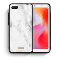 Thumbnail for Θήκη Xiaomi Redmi 6A White Marble από τη Smartfits με σχέδιο στο πίσω μέρος και μαύρο περίβλημα | Xiaomi Redmi 6A White Marble case with colorful back and black bezels