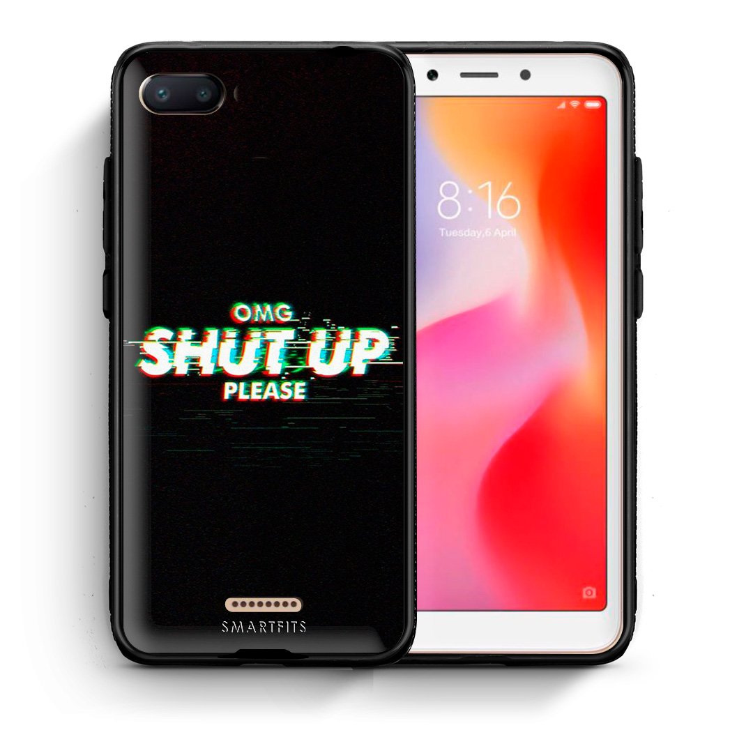 Θήκη Xiaomi Redmi 6A OMG ShutUp από τη Smartfits με σχέδιο στο πίσω μέρος και μαύρο περίβλημα | Xiaomi Redmi 6A OMG ShutUp case with colorful back and black bezels