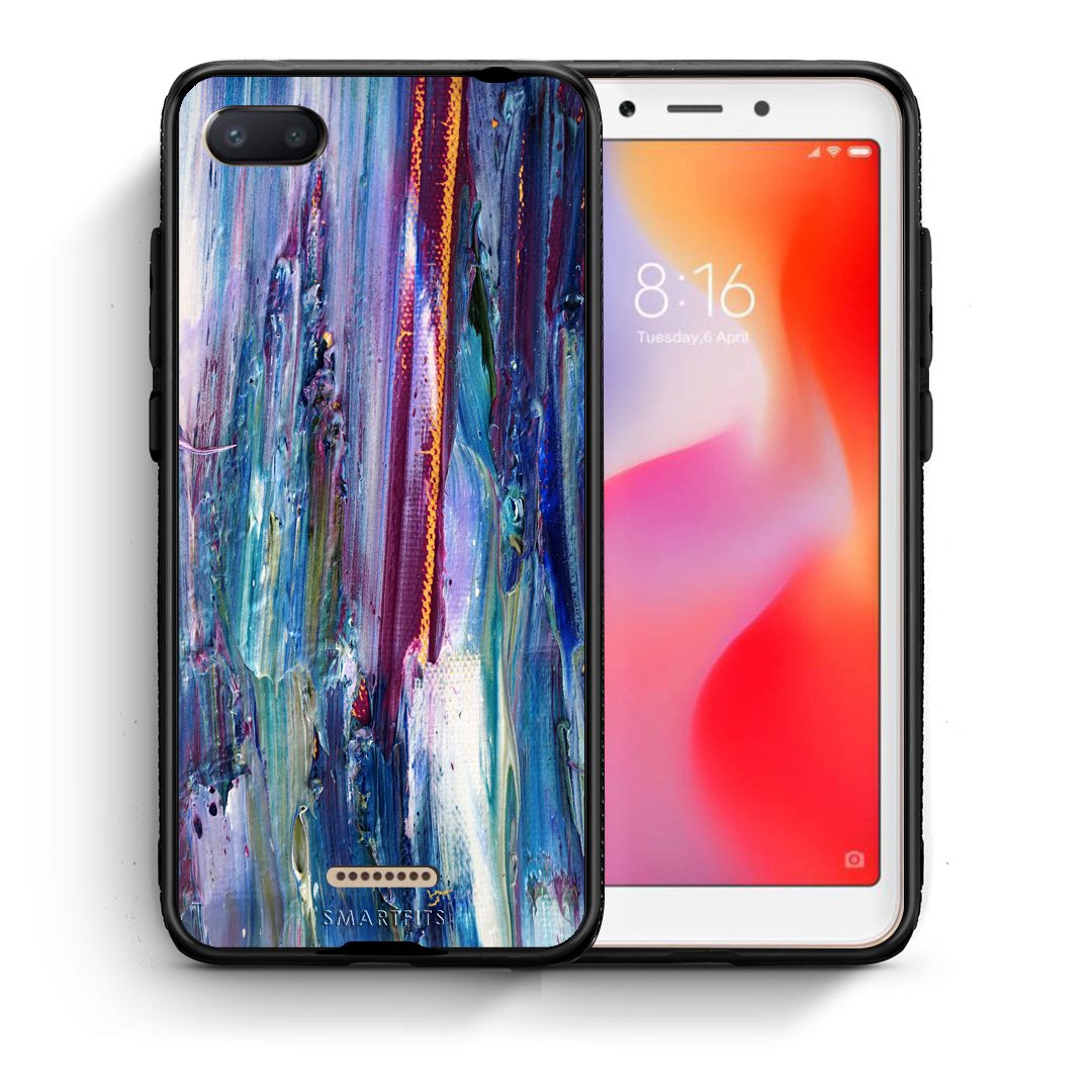 Θήκη Xiaomi Redmi 6A Winter Paint από τη Smartfits με σχέδιο στο πίσω μέρος και μαύρο περίβλημα | Xiaomi Redmi 6A Winter Paint case with colorful back and black bezels