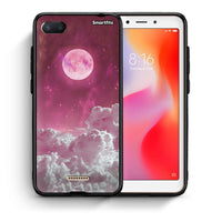 Thumbnail for Θήκη Xiaomi Redmi 6A Pink Moon από τη Smartfits με σχέδιο στο πίσω μέρος και μαύρο περίβλημα | Xiaomi Redmi 6A Pink Moon case with colorful back and black bezels