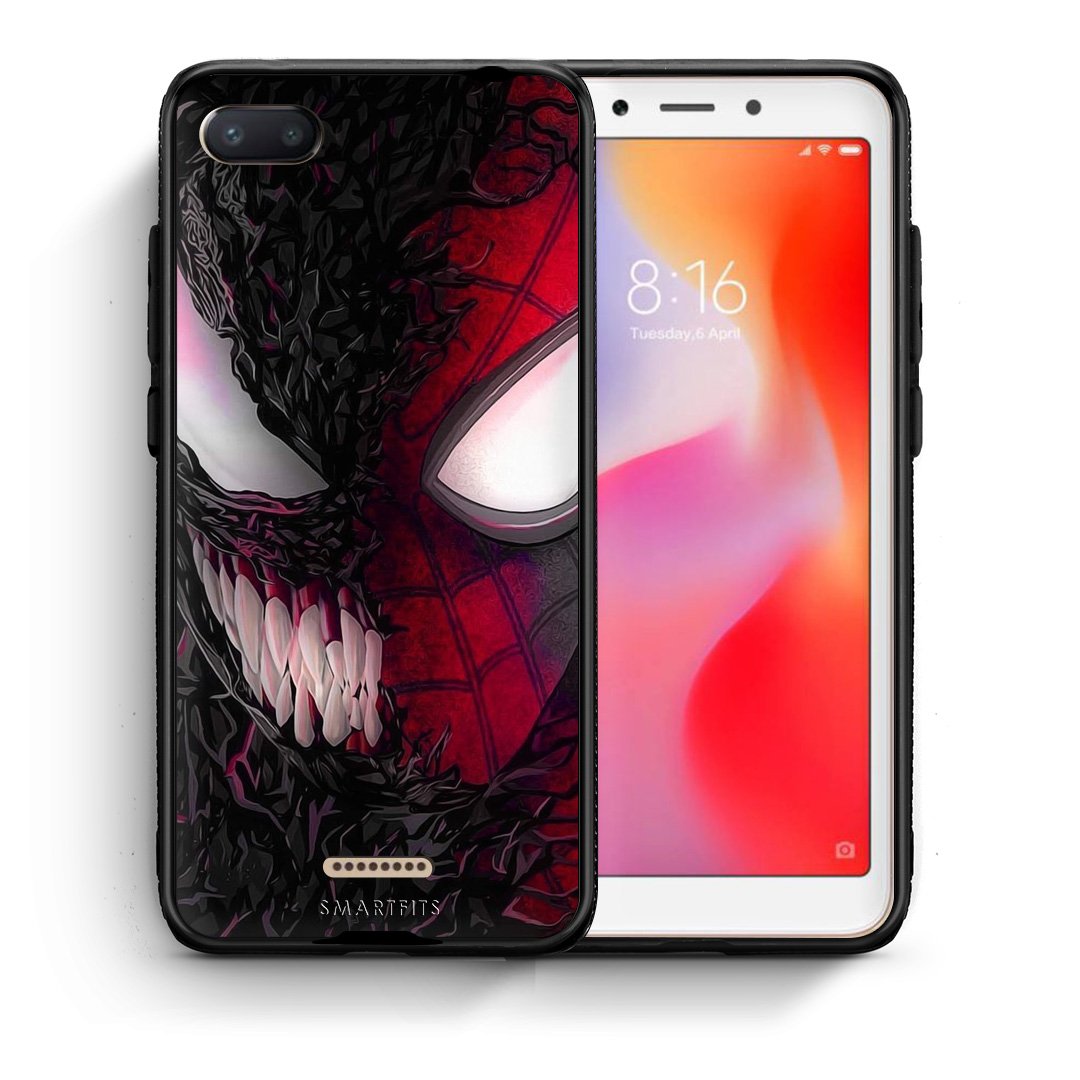 Θήκη Xiaomi Redmi 6A SpiderVenom PopArt από τη Smartfits με σχέδιο στο πίσω μέρος και μαύρο περίβλημα | Xiaomi Redmi 6A SpiderVenom PopArt case with colorful back and black bezels