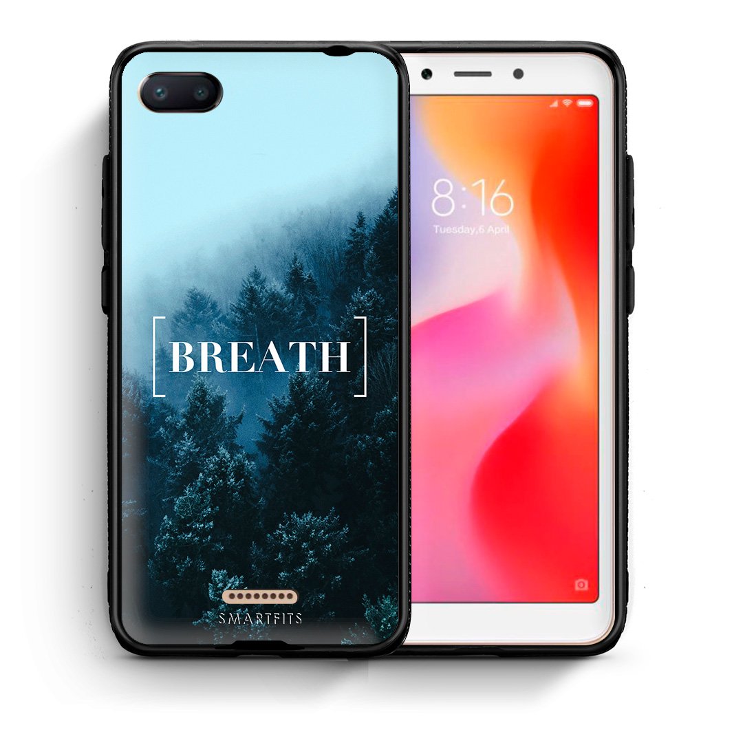 Θήκη Xiaomi Redmi 6A Breath Quote από τη Smartfits με σχέδιο στο πίσω μέρος και μαύρο περίβλημα | Xiaomi Redmi 6A Breath Quote case with colorful back and black bezels