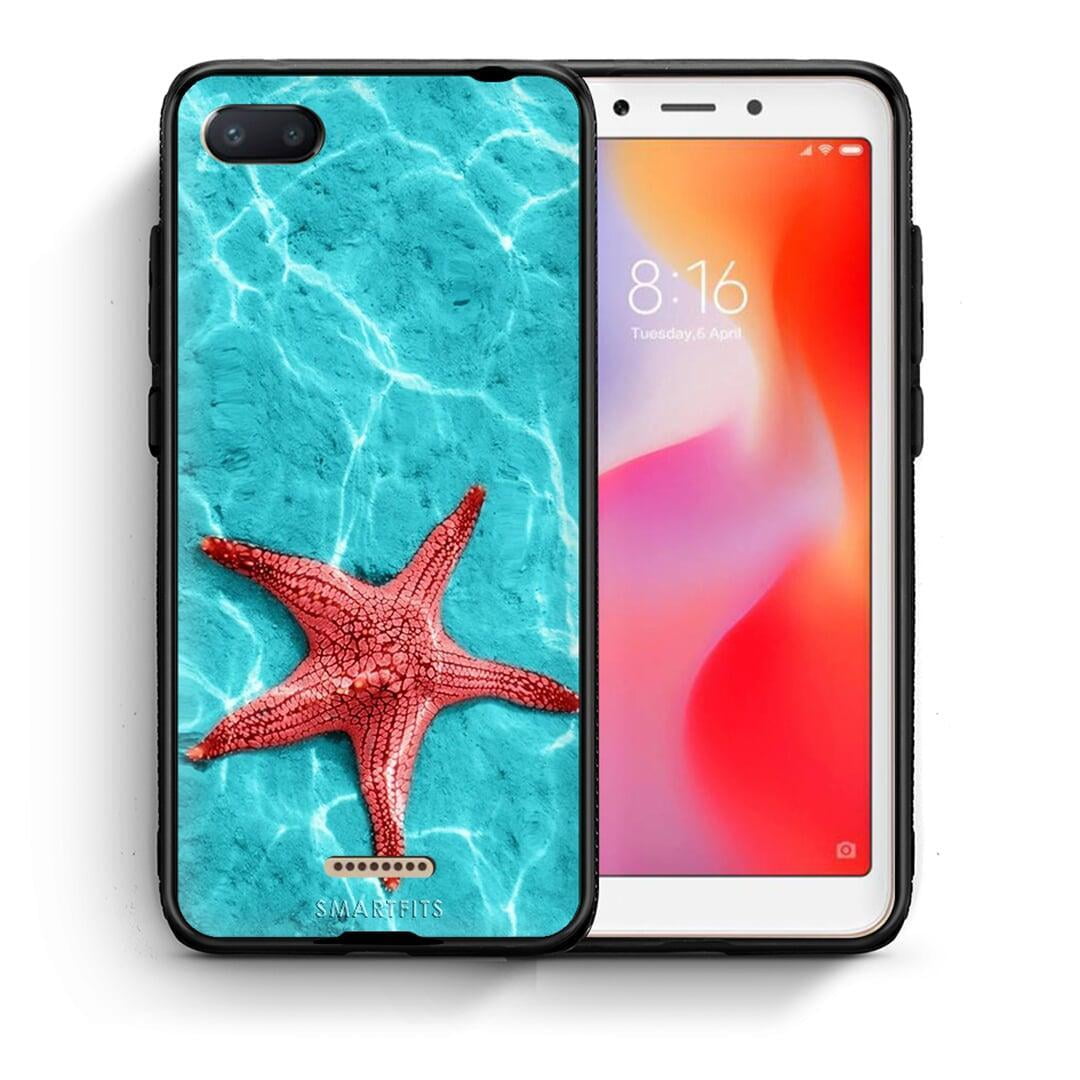 Θήκη Xiaomi Redmi 6A Red Starfish από τη Smartfits με σχέδιο στο πίσω μέρος και μαύρο περίβλημα | Xiaomi Redmi 6A Red Starfish case with colorful back and black bezels