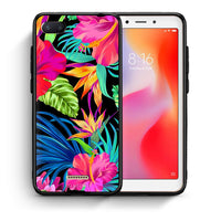 Thumbnail for Θήκη Xiaomi Redmi 6A Tropical Flowers από τη Smartfits με σχέδιο στο πίσω μέρος και μαύρο περίβλημα | Xiaomi Redmi 6A Tropical Flowers case with colorful back and black bezels