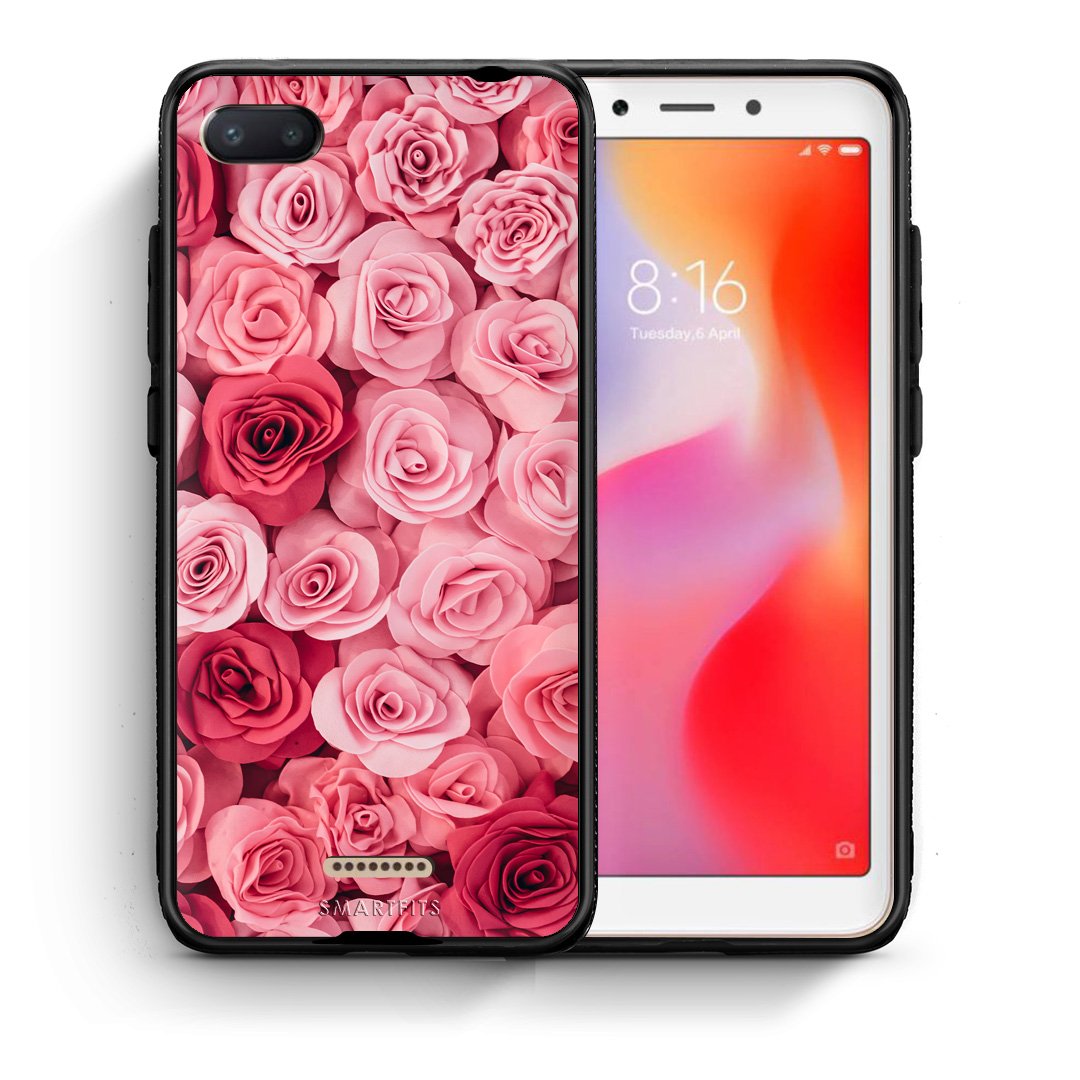 Θήκη Xiaomi Redmi 6A RoseGarden Valentine από τη Smartfits με σχέδιο στο πίσω μέρος και μαύρο περίβλημα | Xiaomi Redmi 6A RoseGarden Valentine case with colorful back and black bezels