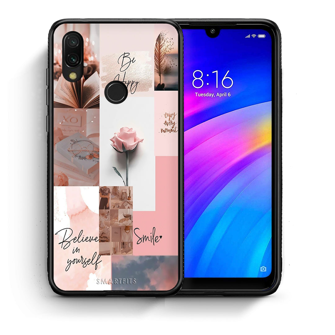 Θήκη Xiaomi Redmi 7 Aesthetic Collage από τη Smartfits με σχέδιο στο πίσω μέρος και μαύρο περίβλημα | Xiaomi Redmi 7 Aesthetic Collage case with colorful back and black bezels