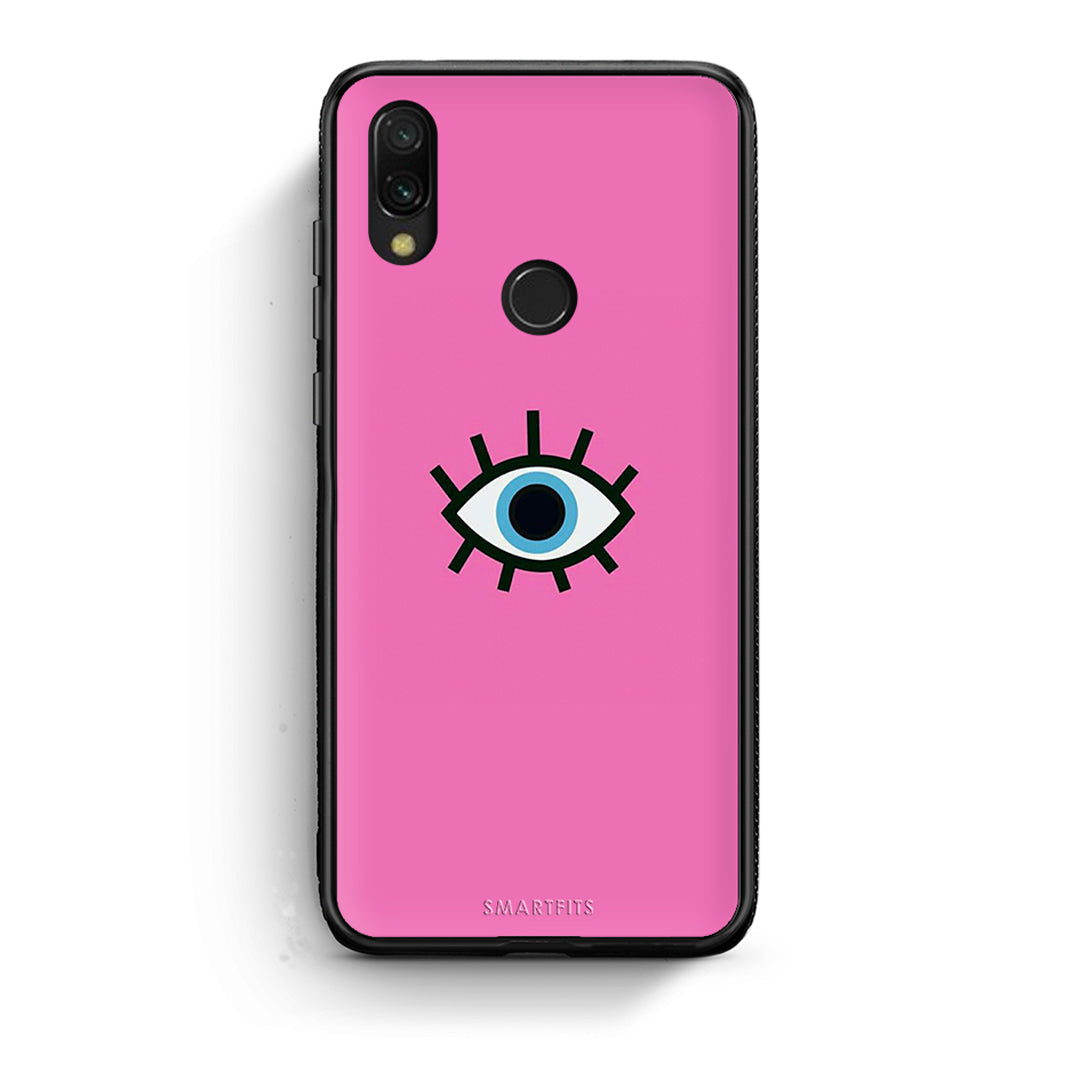 Xiaomi Redmi 7 Blue Eye Pink θήκη από τη Smartfits με σχέδιο στο πίσω μέρος και μαύρο περίβλημα | Smartphone case with colorful back and black bezels by Smartfits