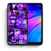 Thumbnail for Θήκη Αγίου Βαλεντίνου Xiaomi Redmi 7 Collage Stay Wild από τη Smartfits με σχέδιο στο πίσω μέρος και μαύρο περίβλημα | Xiaomi Redmi 7 Collage Stay Wild case with colorful back and black bezels