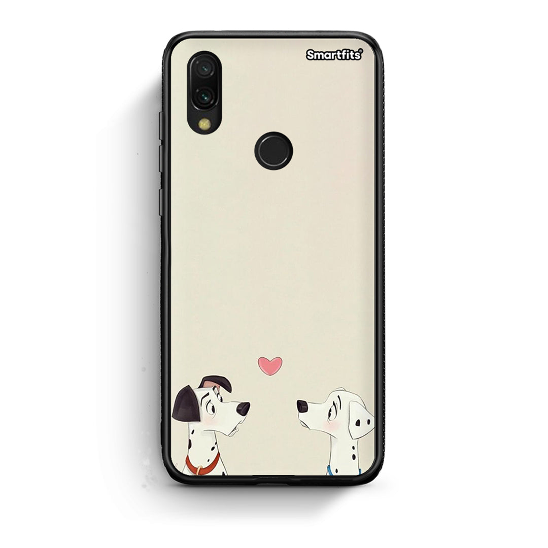 Xiaomi Redmi 7 Dalmatians Love θήκη από τη Smartfits με σχέδιο στο πίσω μέρος και μαύρο περίβλημα | Smartphone case with colorful back and black bezels by Smartfits