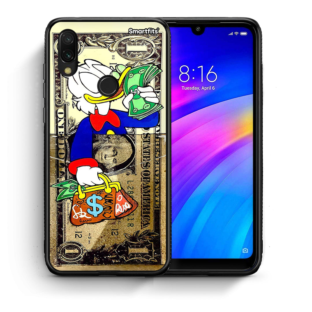 Θήκη Xiaomi Redmi 7 Duck Money από τη Smartfits με σχέδιο στο πίσω μέρος και μαύρο περίβλημα | Xiaomi Redmi 7 Duck Money case with colorful back and black bezels