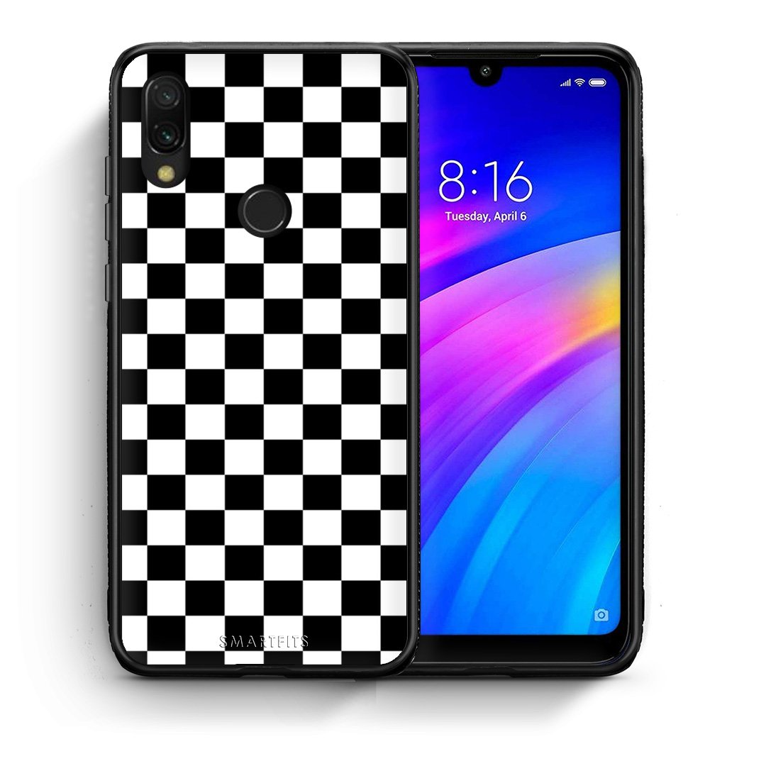 Θήκη Xiaomi Redmi 7 Squares Geometric από τη Smartfits με σχέδιο στο πίσω μέρος και μαύρο περίβλημα | Xiaomi Redmi 7 Squares Geometric case with colorful back and black bezels
