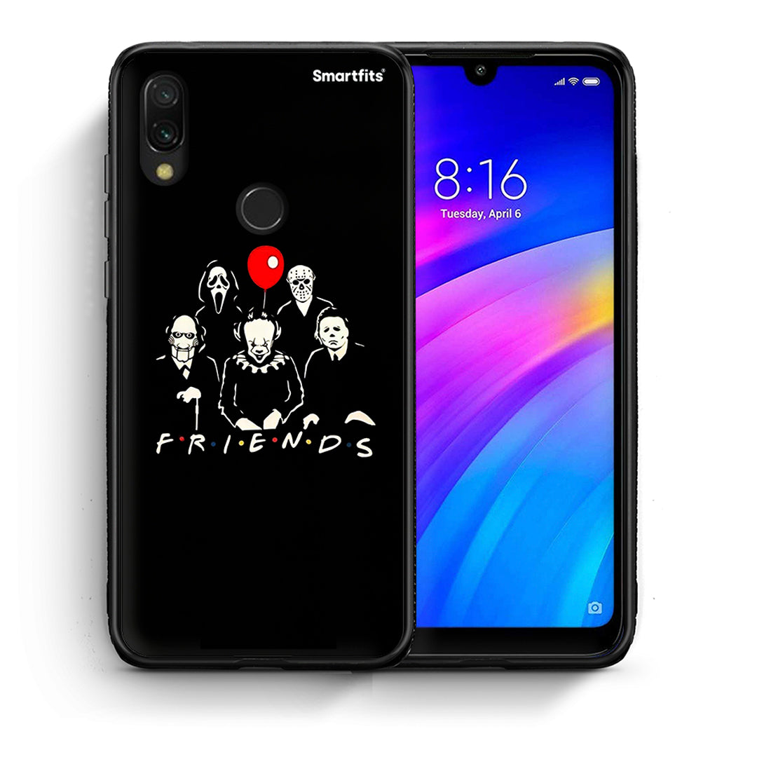 Θήκη Xiaomi Redmi 7 Halloween Friends από τη Smartfits με σχέδιο στο πίσω μέρος και μαύρο περίβλημα | Xiaomi Redmi 7 Halloween Friends case with colorful back and black bezels