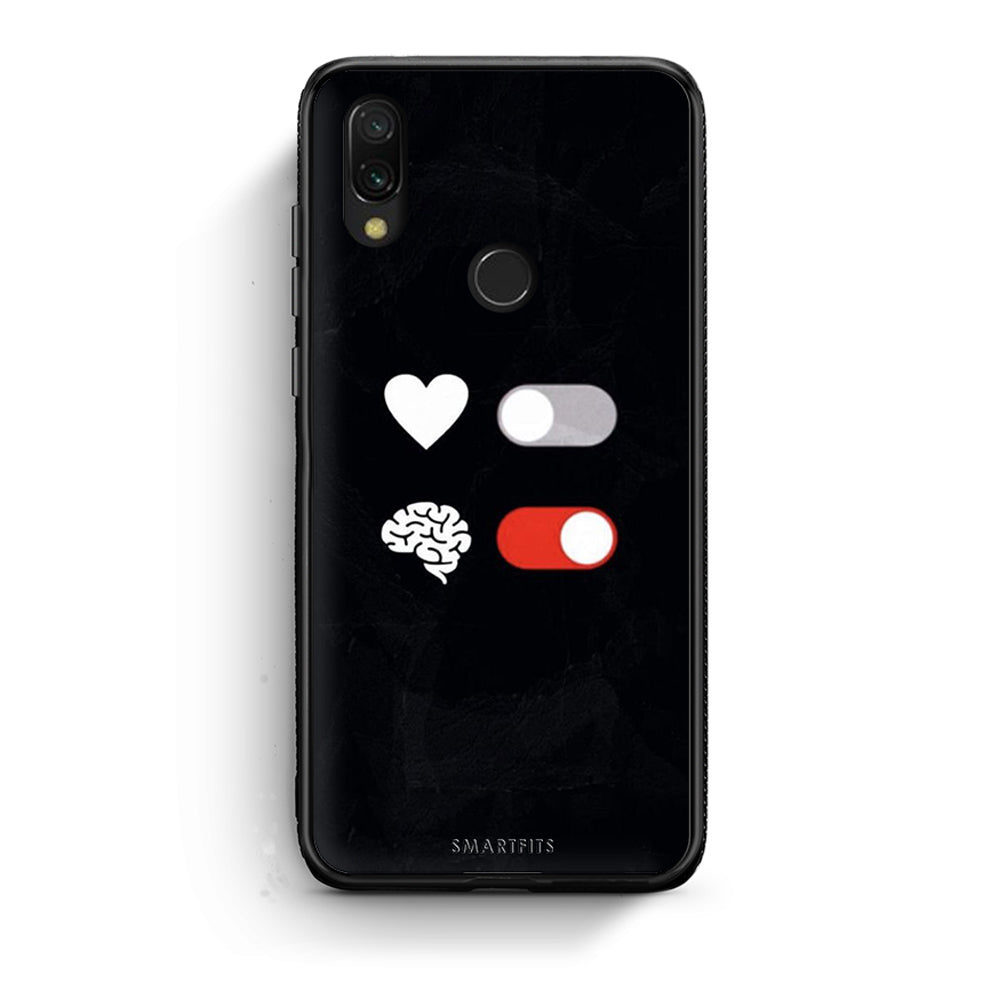 Xiaomi Redmi 7 Heart Vs Brain Θήκη Αγίου Βαλεντίνου από τη Smartfits με σχέδιο στο πίσω μέρος και μαύρο περίβλημα | Smartphone case with colorful back and black bezels by Smartfits
