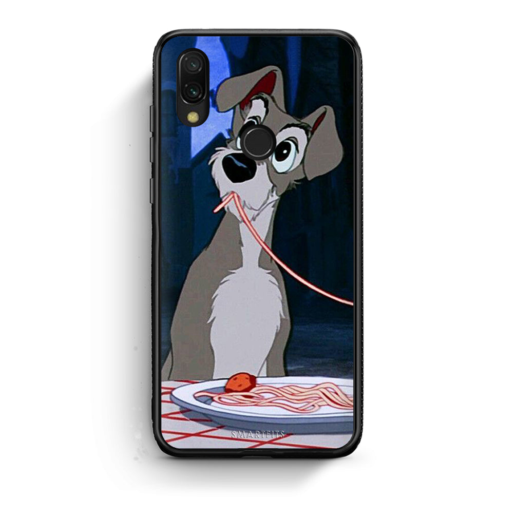 Xiaomi Redmi 7 Lady And Tramp 1 Θήκη Αγίου Βαλεντίνου από τη Smartfits με σχέδιο στο πίσω μέρος και μαύρο περίβλημα | Smartphone case with colorful back and black bezels by Smartfits