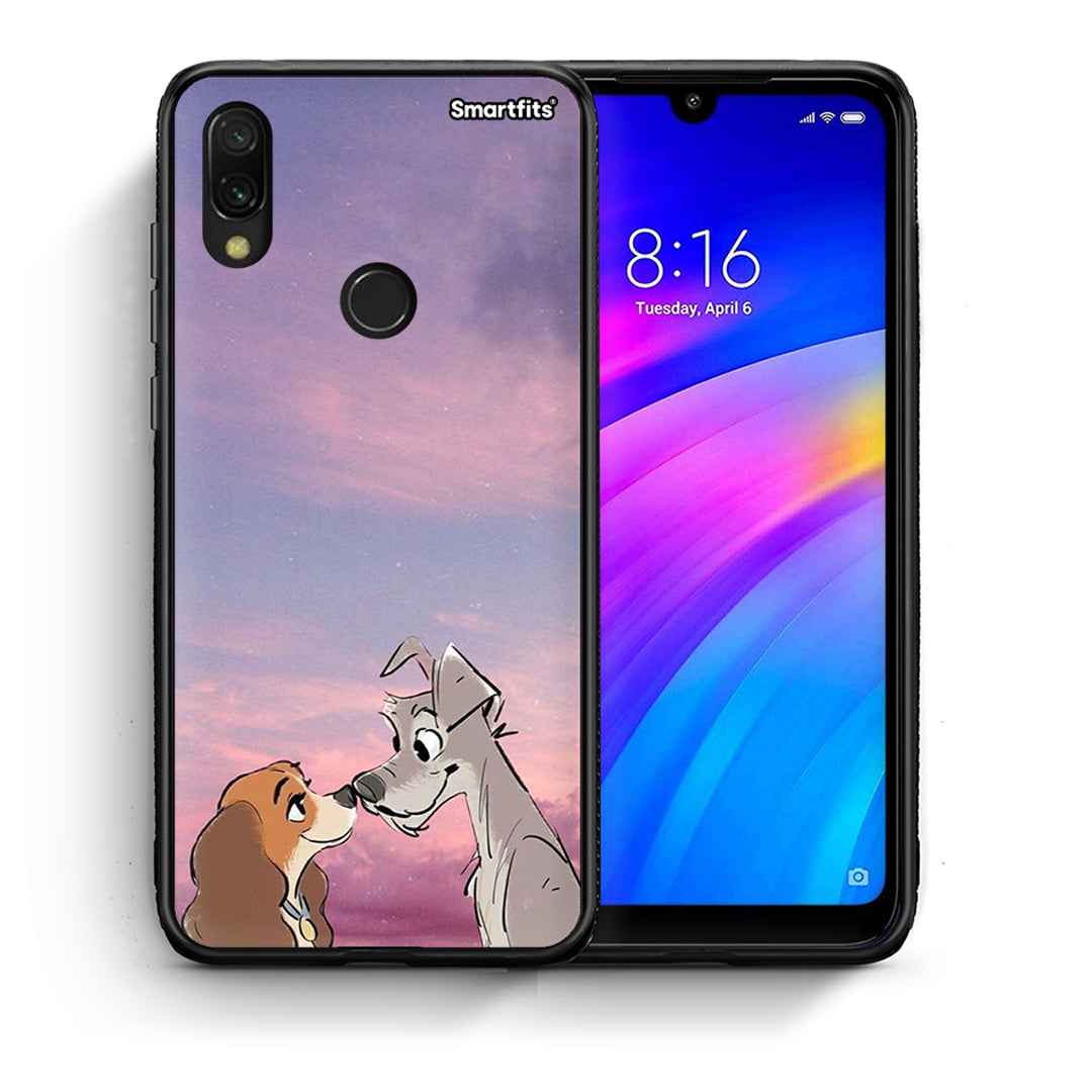 Θήκη Xiaomi Redmi 7 Lady And Tramp από τη Smartfits με σχέδιο στο πίσω μέρος και μαύρο περίβλημα | Xiaomi Redmi 7 Lady And Tramp case with colorful back and black bezels