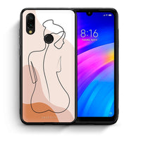 Thumbnail for Θήκη Xiaomi Redmi 7 LineArt Woman από τη Smartfits με σχέδιο στο πίσω μέρος και μαύρο περίβλημα | Xiaomi Redmi 7 LineArt Woman case with colorful back and black bezels