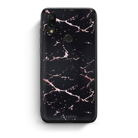 Thumbnail for 4 - Xiaomi Redmi 7 Black Rosegold Marble case, cover, bumper
