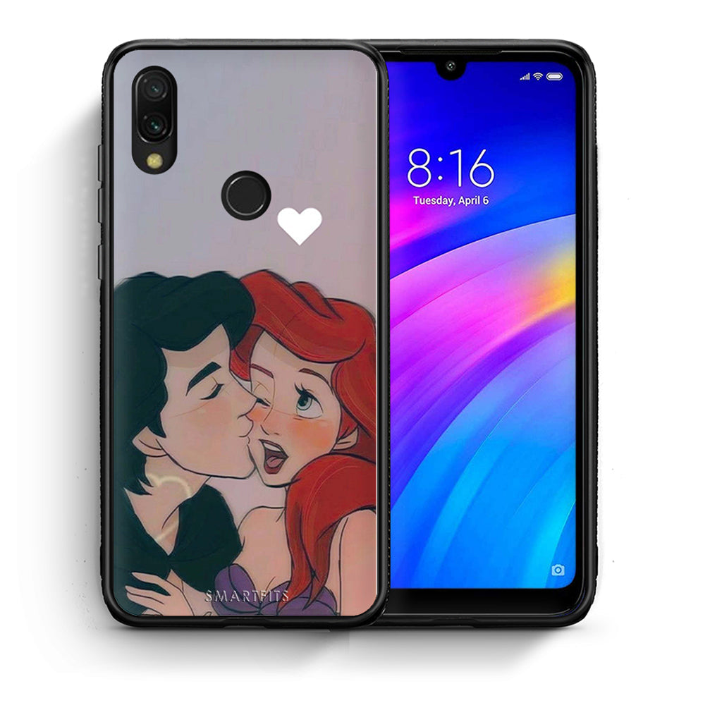 Θήκη Αγίου Βαλεντίνου Xiaomi Redmi 7 Mermaid Love από τη Smartfits με σχέδιο στο πίσω μέρος και μαύρο περίβλημα | Xiaomi Redmi 7 Mermaid Love case with colorful back and black bezels