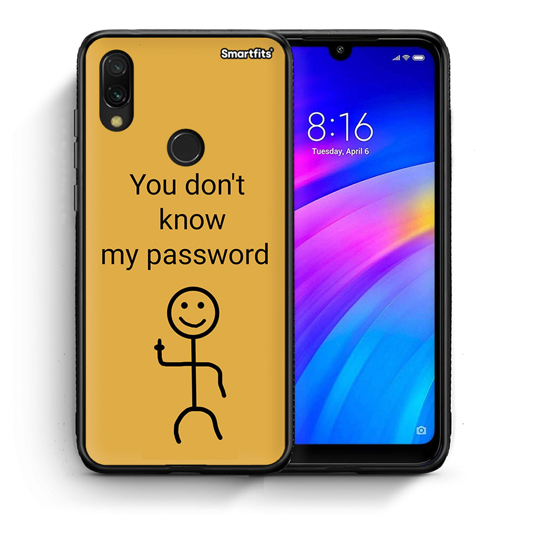 Θήκη Xiaomi Redmi 7 My Password από τη Smartfits με σχέδιο στο πίσω μέρος και μαύρο περίβλημα | Xiaomi Redmi 7 My Password case with colorful back and black bezels