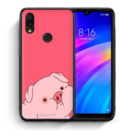 Thumbnail for Θήκη Αγίου Βαλεντίνου Xiaomi Redmi 7 Pig Love 1 από τη Smartfits με σχέδιο στο πίσω μέρος και μαύρο περίβλημα | Xiaomi Redmi 7 Pig Love 1 case with colorful back and black bezels
