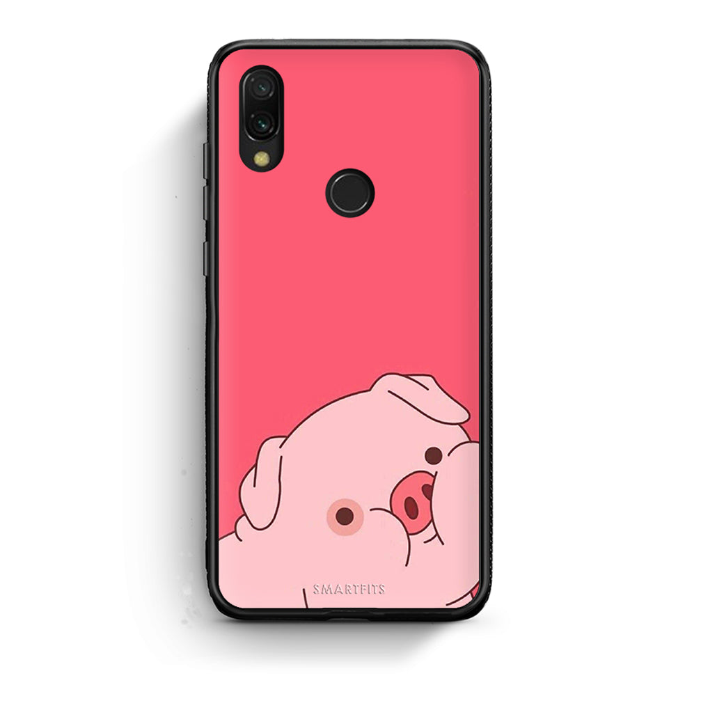 Xiaomi Redmi 7 Pig Love 1 Θήκη Αγίου Βαλεντίνου από τη Smartfits με σχέδιο στο πίσω μέρος και μαύρο περίβλημα | Smartphone case with colorful back and black bezels by Smartfits
