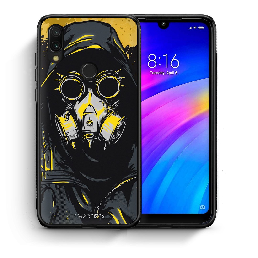 Θήκη Xiaomi Redmi 7 Mask PopArt από τη Smartfits με σχέδιο στο πίσω μέρος και μαύρο περίβλημα | Xiaomi Redmi 7 Mask PopArt case with colorful back and black bezels