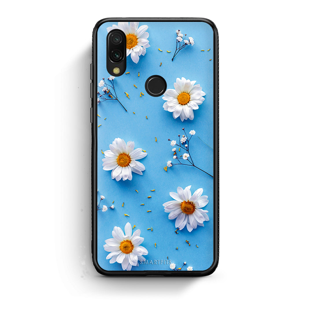 Xiaomi Redmi 7 Real Daisies θήκη από τη Smartfits με σχέδιο στο πίσω μέρος και μαύρο περίβλημα | Smartphone case with colorful back and black bezels by Smartfits