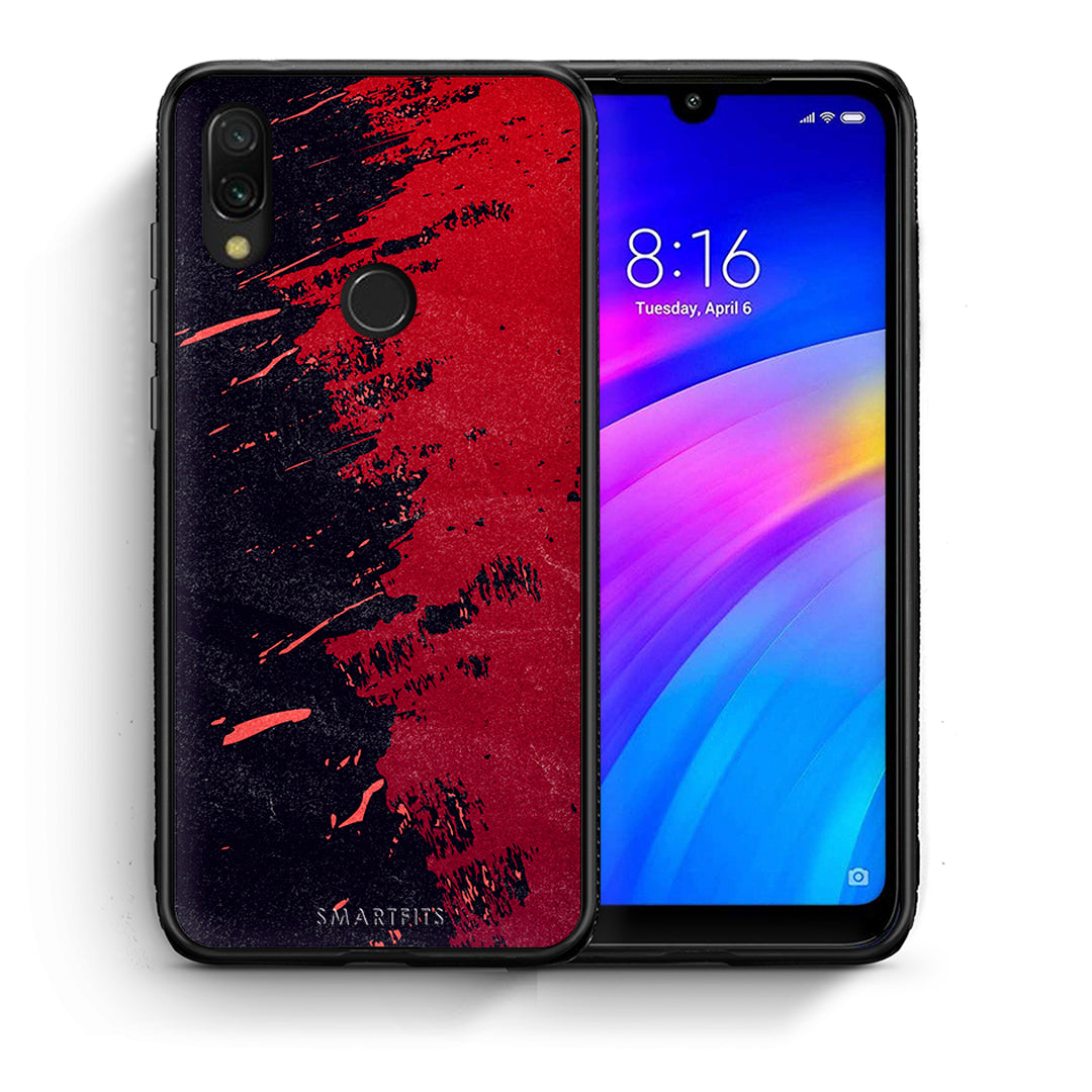 Θήκη Αγίου Βαλεντίνου Xiaomi Redmi 7 Red Paint από τη Smartfits με σχέδιο στο πίσω μέρος και μαύρο περίβλημα | Xiaomi Redmi 7 Red Paint case with colorful back and black bezels