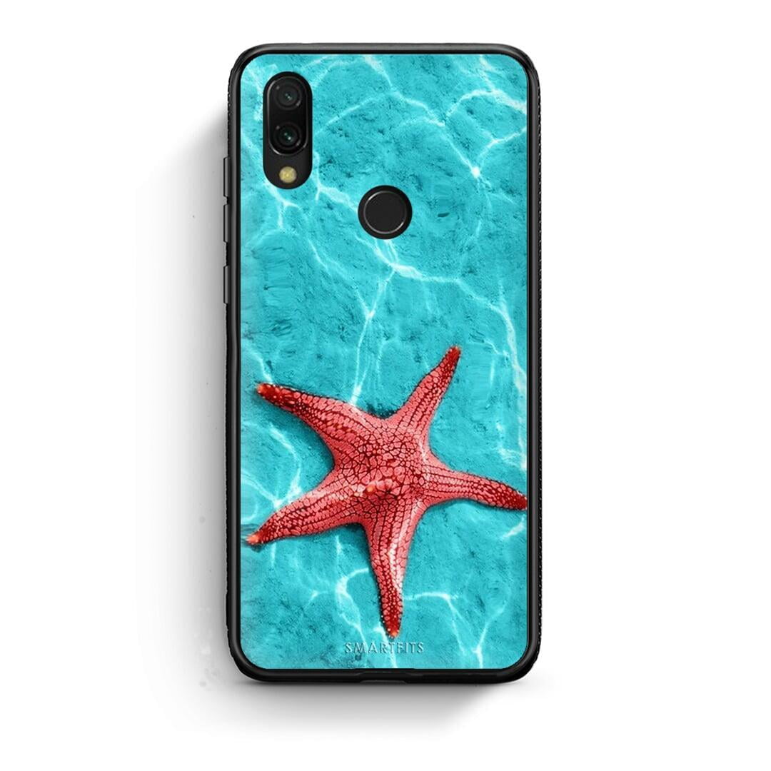 Xiaomi Redmi 7 Red Starfish Θήκη από τη Smartfits με σχέδιο στο πίσω μέρος και μαύρο περίβλημα | Smartphone case with colorful back and black bezels by Smartfits